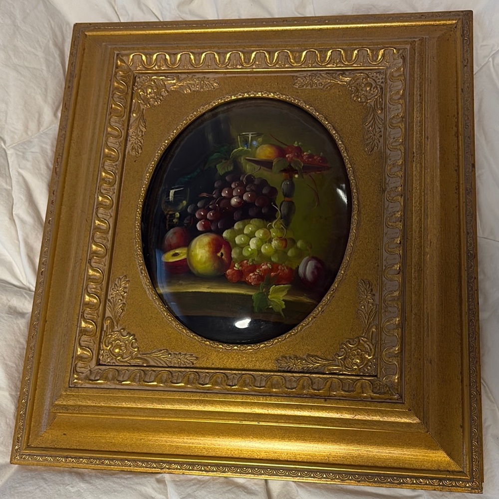 Ornate Gold Framed Fruit Still Life key holder